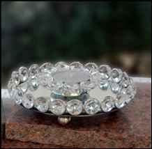 Crystal Tray Round with 1 Diya