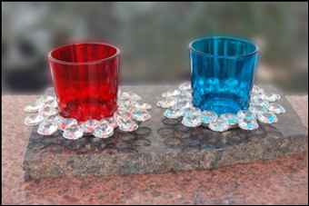 Crystal Tray Round with T Lighy Glass